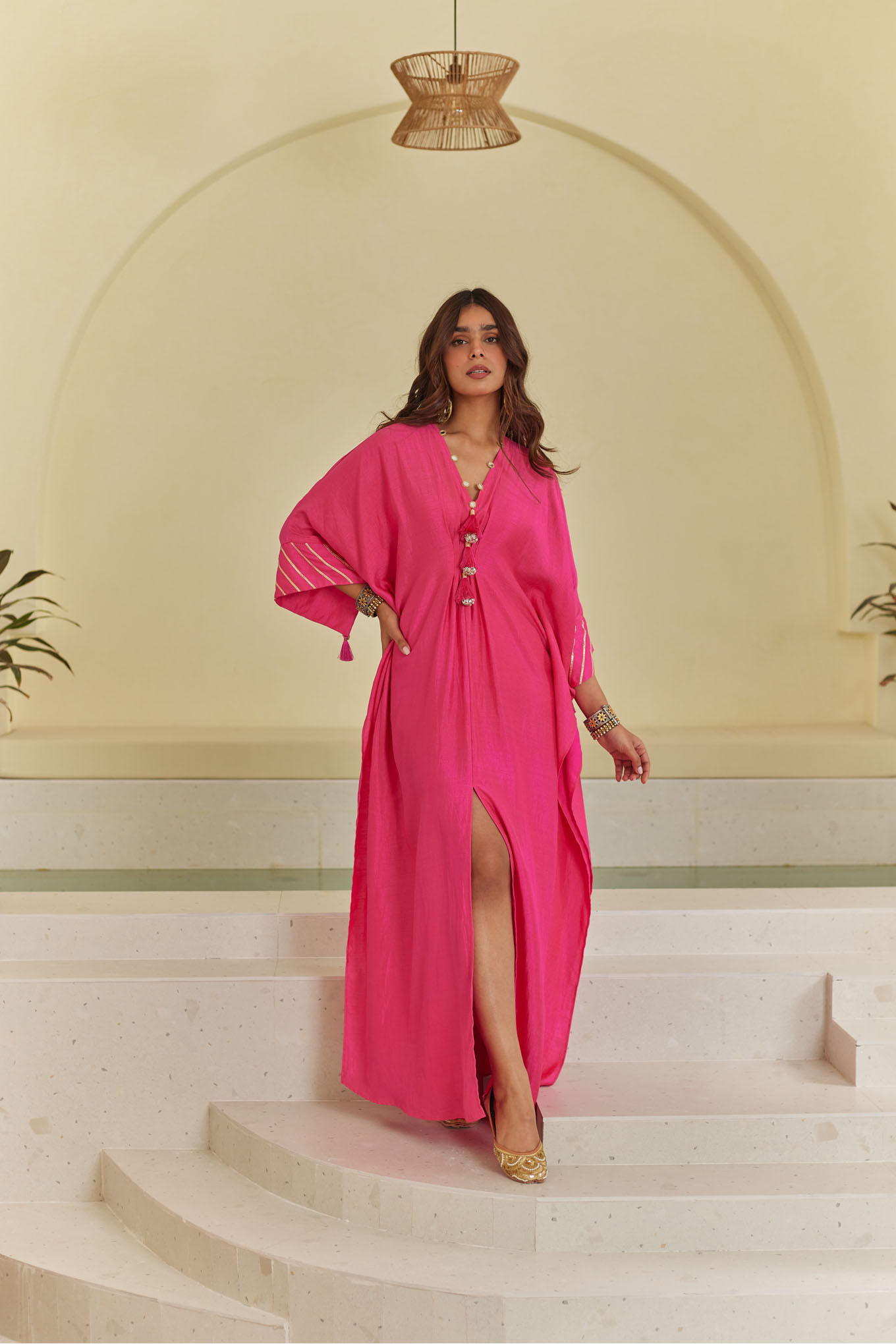 Kaftan Dress - Order Pink Kaftan Dress Online for Woman