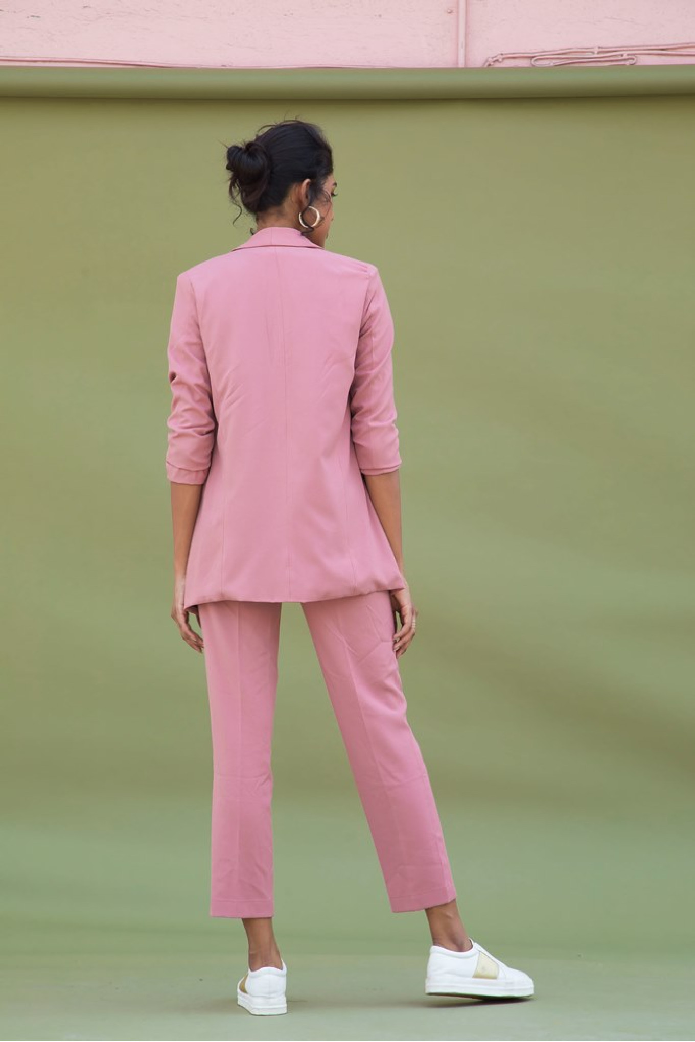 ANDTrousers and Pants BuyAND Straight Fit Pink Formal Pants
