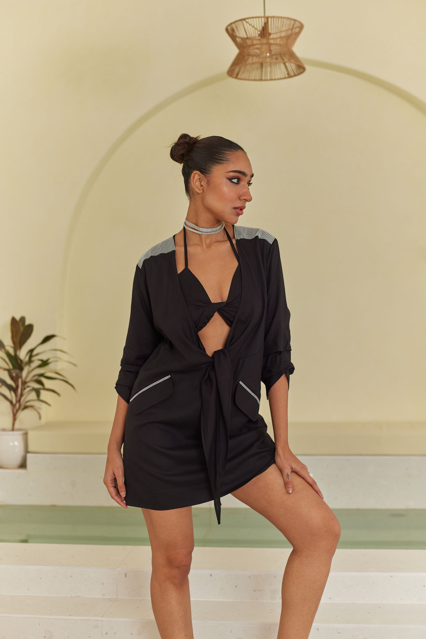 Buy New Black Linen Cover Up Dress Online at Best Price